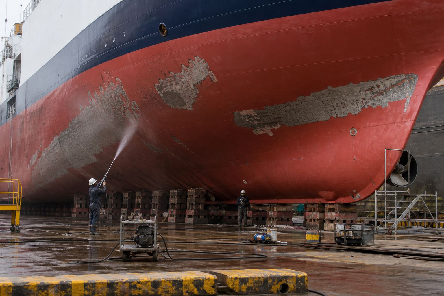 Ship hull below the waterline